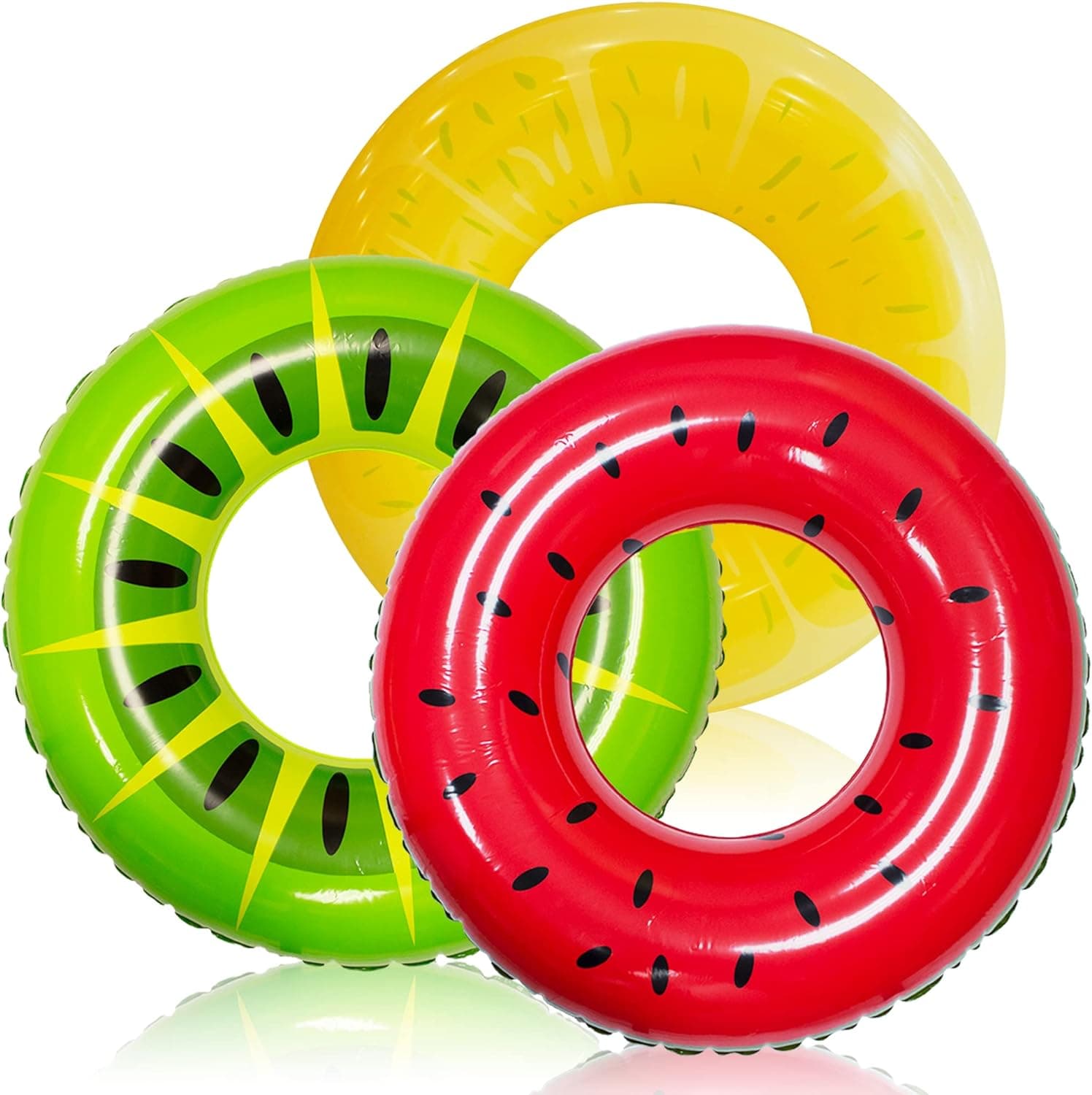 JOYIN 3 Pack Inflatable Pool Floats for Kids Adults, Fruits Swim Tube Pool Rings Swimming Rings Floaties for Swimming Pool Party Decorations