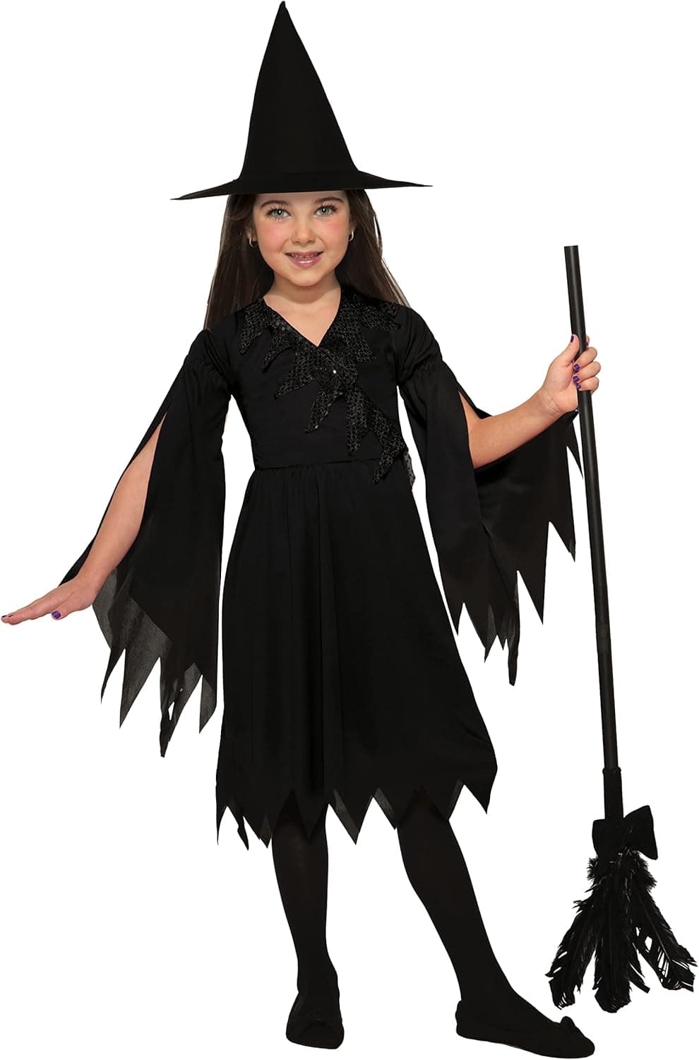 Forum Novelties Child's Classic Witch Costume Dress and Hat, Black, X-Large