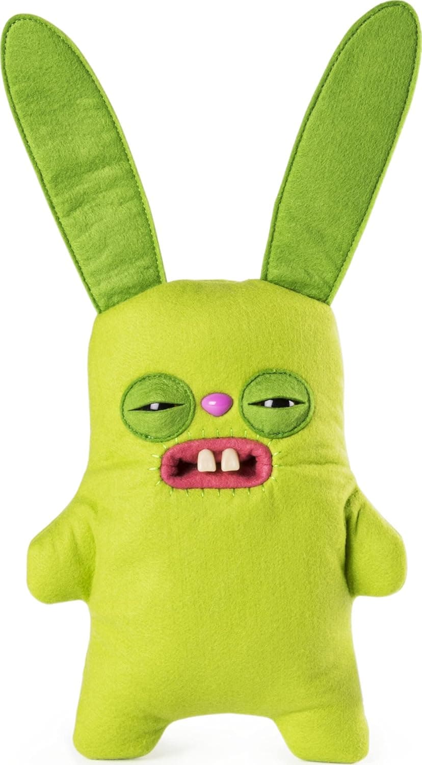 Fugglers – Funny Ugly Monster, 9” Rabid Rabbit (Green) Plush Creature with Teeth, for Ages 4 and Up