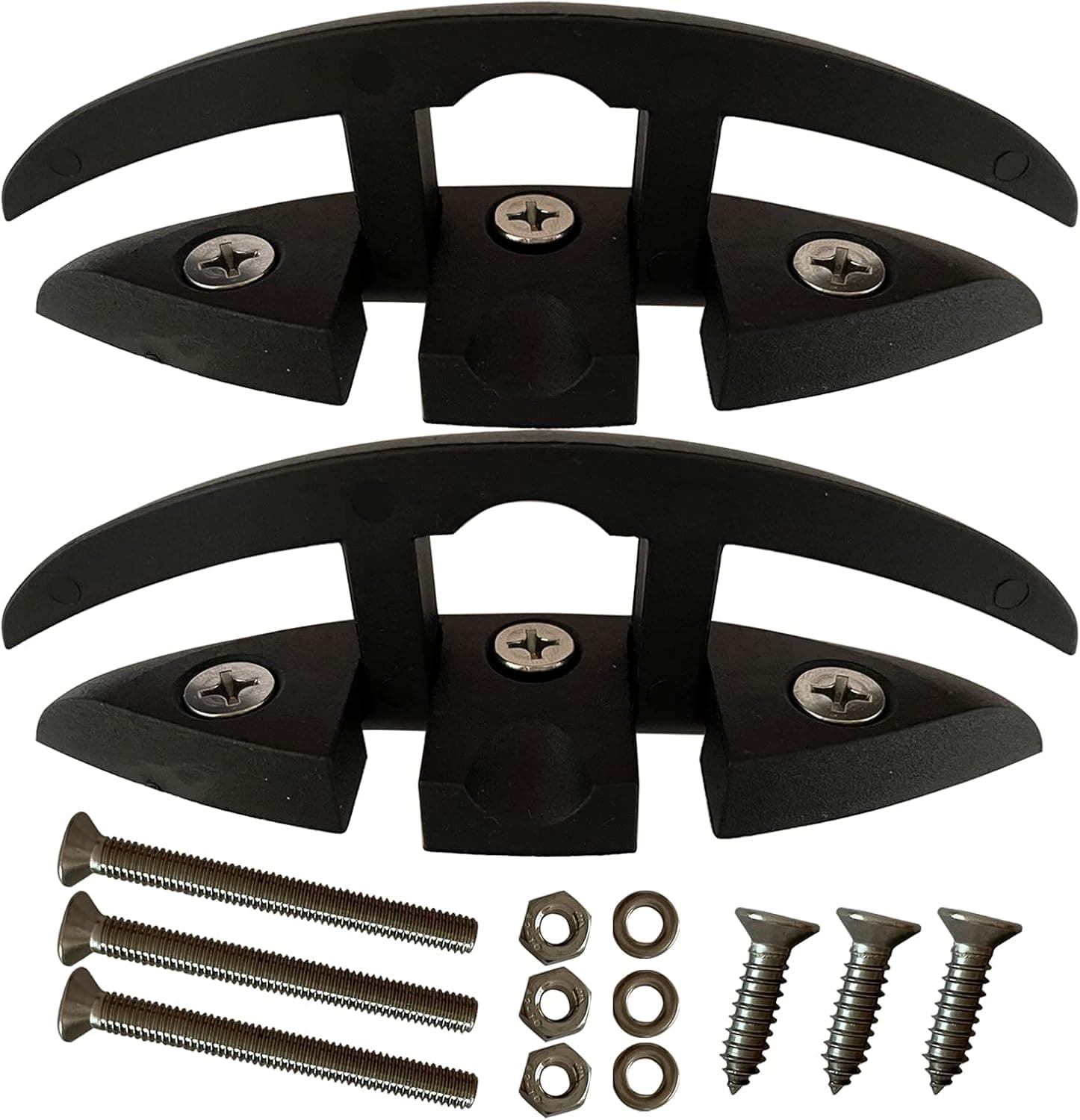 OSTARE Boat Cleats Black Folding Cleat 5" Flip Up Cleat Heavy Duty Nylon with Fasteners 2PCS