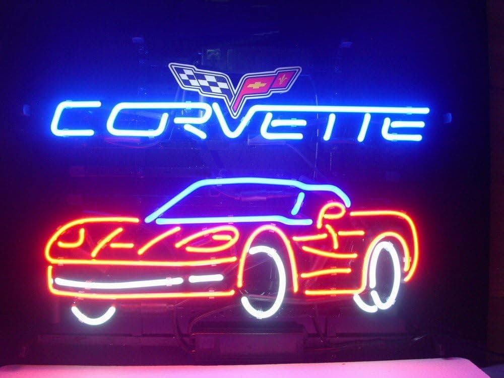 New Corvette Car Auto Real Glass Neon Light Sign Home Beer Bar Pub Recreation Room Game Room Windows Garage Wall Sign L69