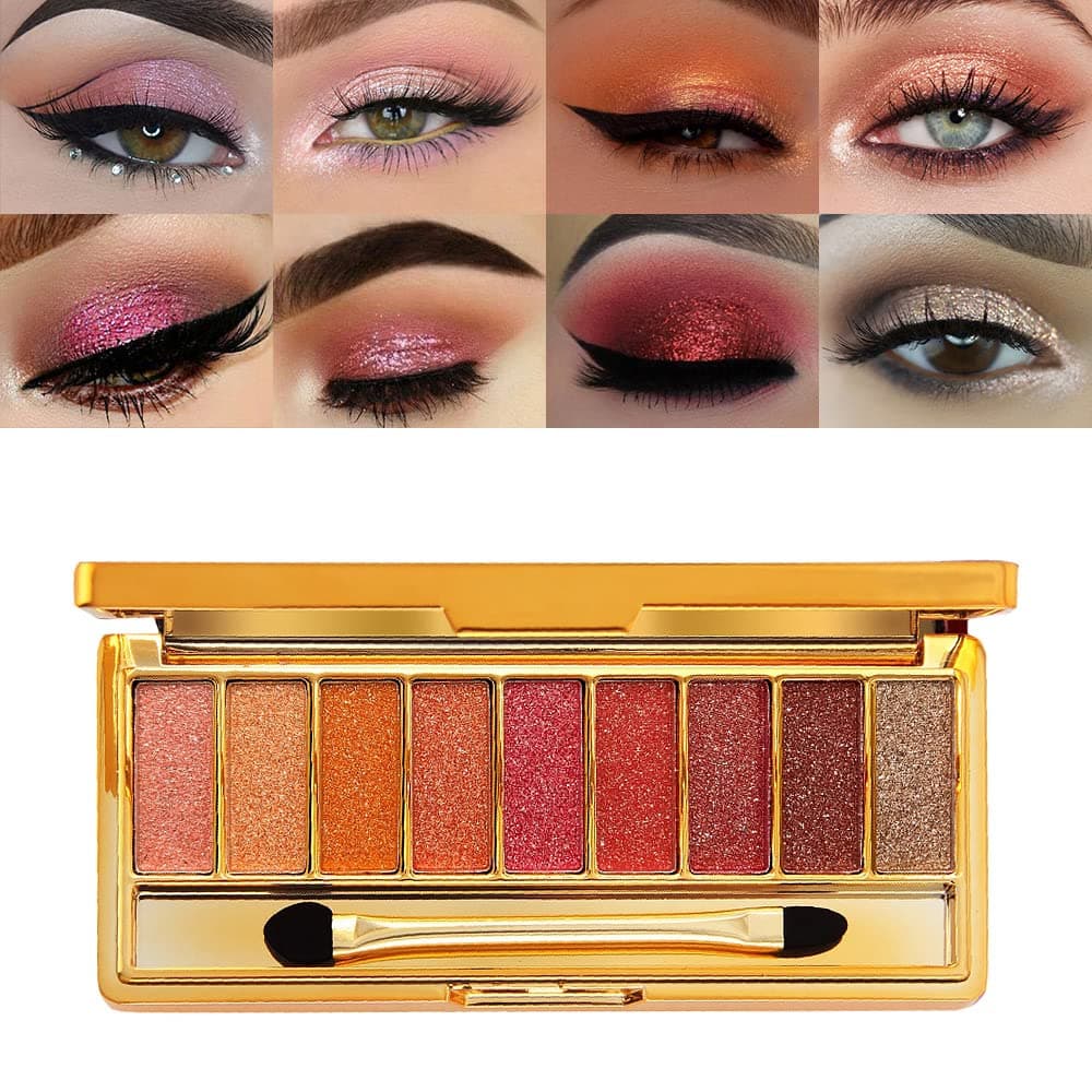 AMY'S DIARY Shimer Eye Eyeshadow Palette Pallets, Bright High Pigmented Metallic Shimmer Colorful Eye Make Up Pearl Shimmer Eyeshadow Makeup Palette (05)