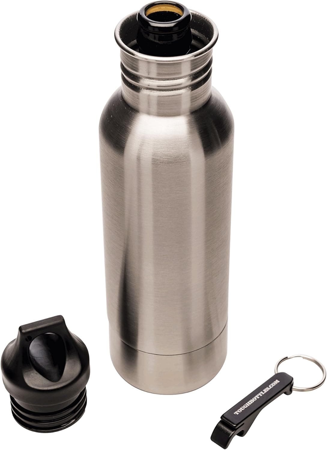ToughBottles Stainless Steel Soda or Beer Bottle Insulator (Silver)