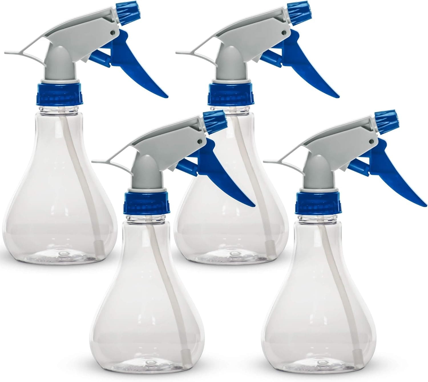DecorRack 4 Plastic Spray Bottles 10oz Clear Empty Spray Bottle, Professional Sprayer with Adjustable Nozzle for Cleaning Solutions, Kitchen, Garden, Hair, Plants, Leak Proof Fine Mist Bottle (4 Pack)