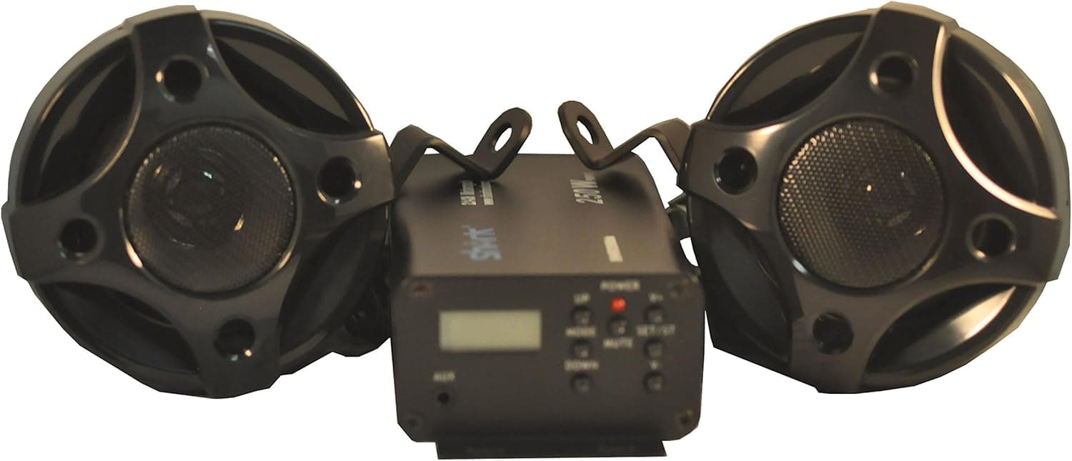Shark Shkr3080b-k 250w Motorcycle Snowmobile Audio System W ' 3" Speakers Black