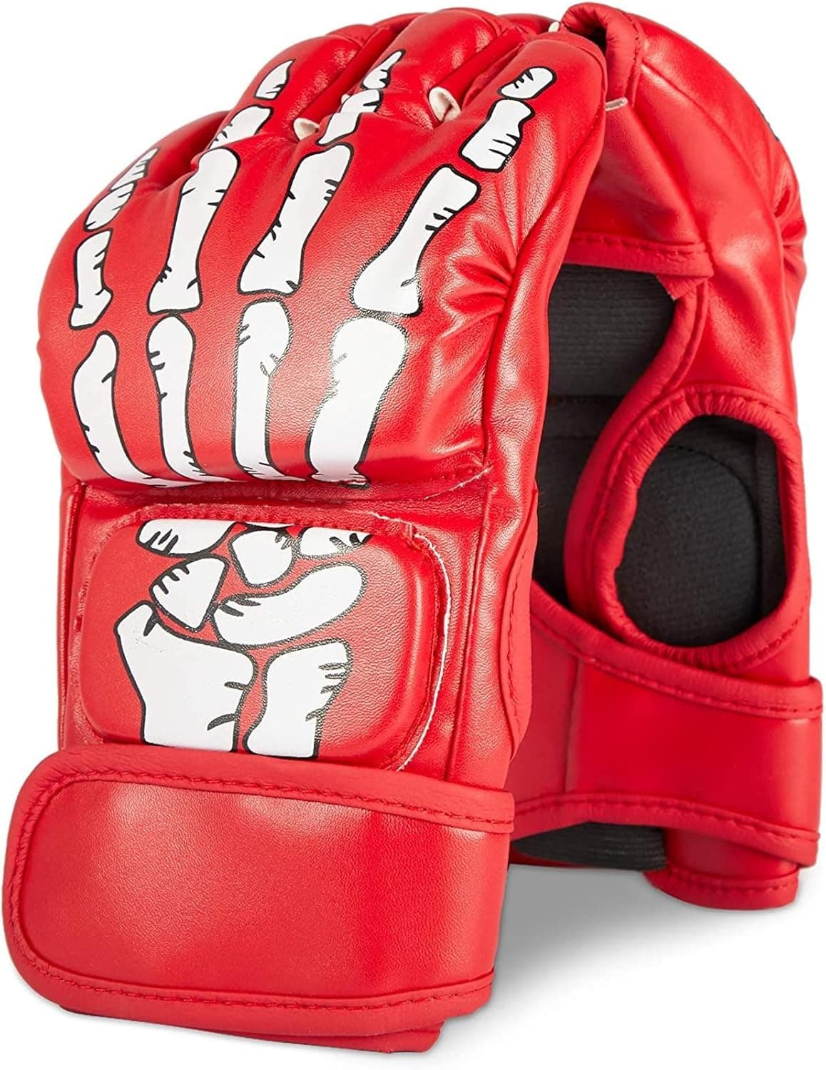Okuna Outpost Half-Finger Boxing Gloves with Adjustable Wristband for Adults (Red, 1 Pair)