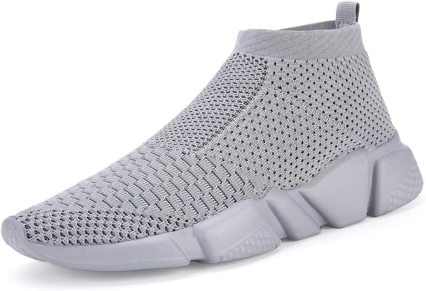 Santiro Mens Walking Shoes Breathable Knit Slip On Sneakers Lightweight Athletic Gym Shoes Casual Running Tennis Shoes