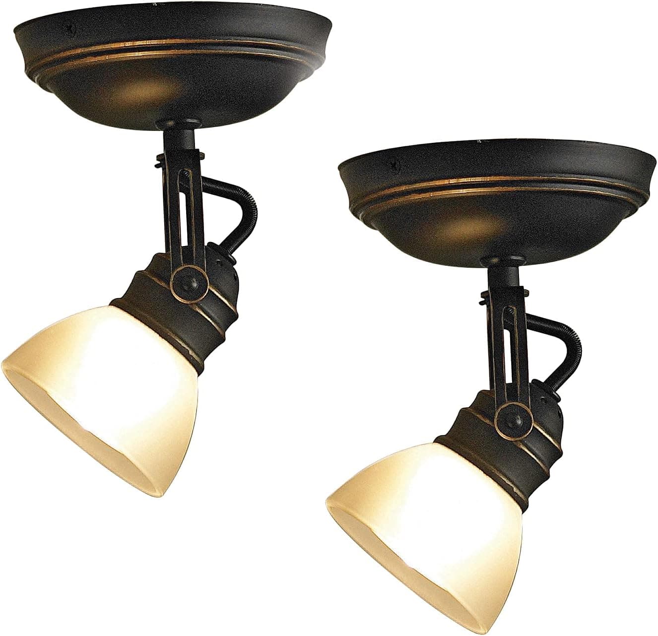 Catalina 17623-000 Modern Set of Two Adjustable Ceiling Spotlights, 6", Dark Bronze