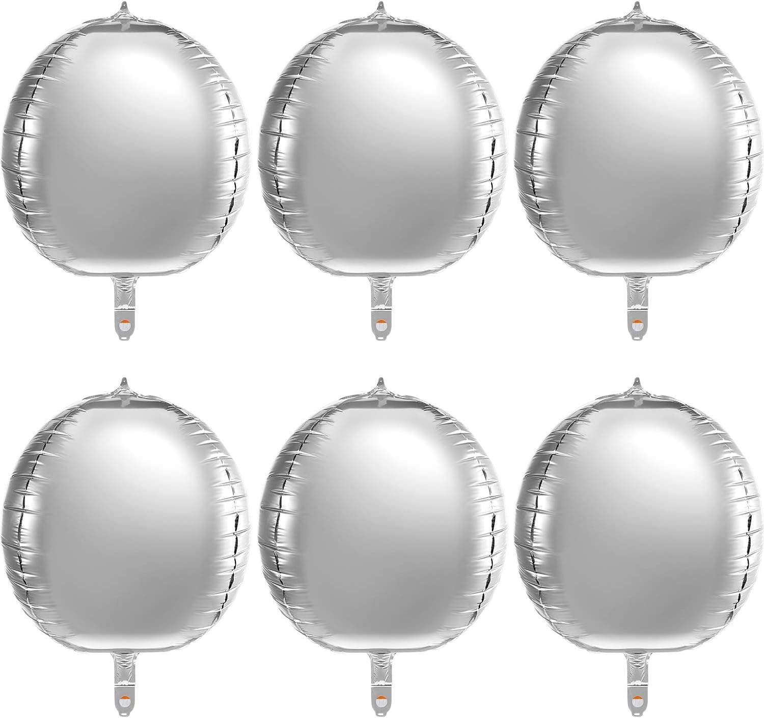 22 Inch 4D Balloons Large Foil Balloons Sphere Foil Balloons 4D Round Balloons for Birthday Wedding Baby Shower Party Decors (Silver)