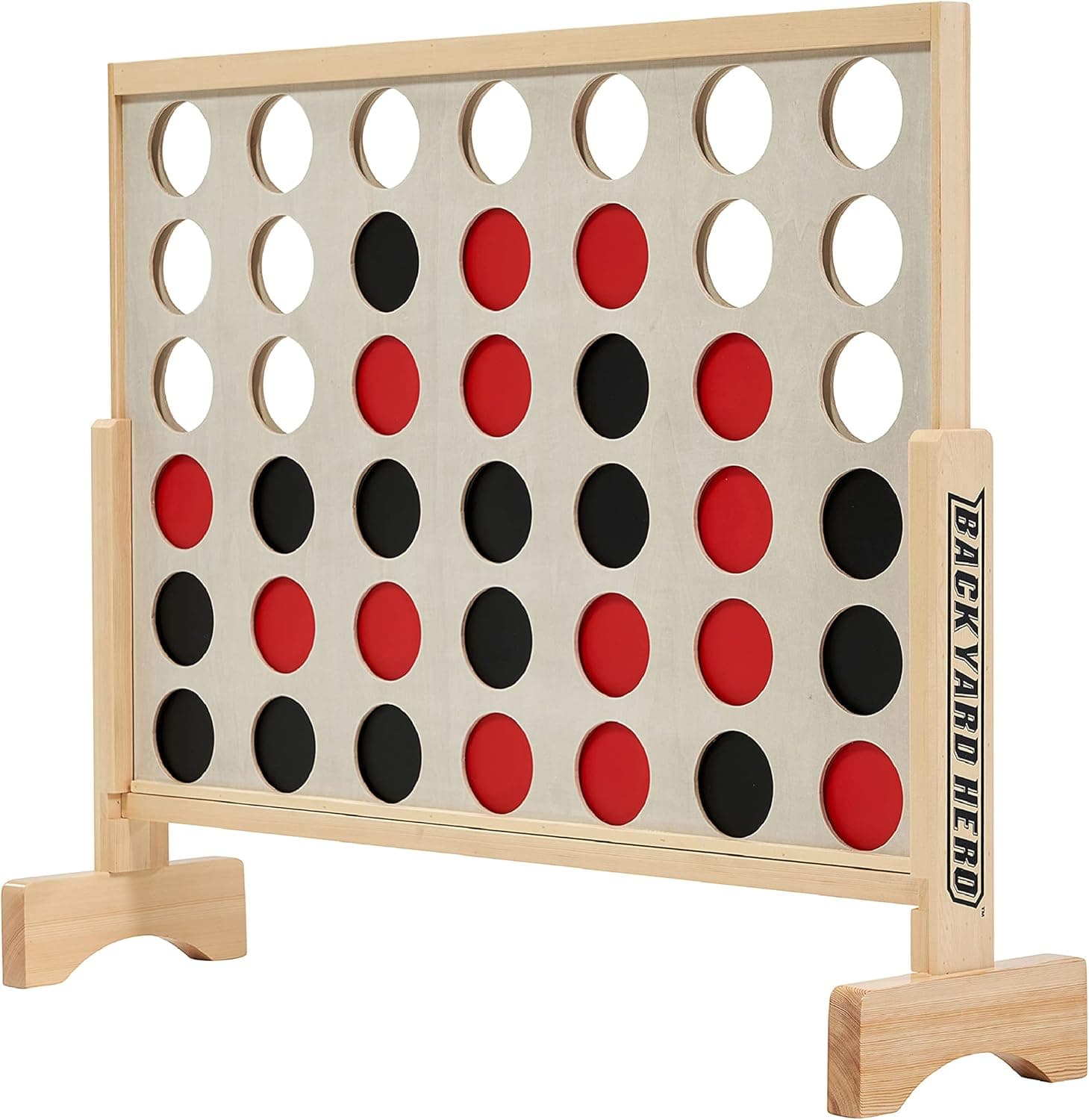 Backyard Hero Giant 4 in a Row: Premium Wooden 4 Connect Game Set - Multiple Styles