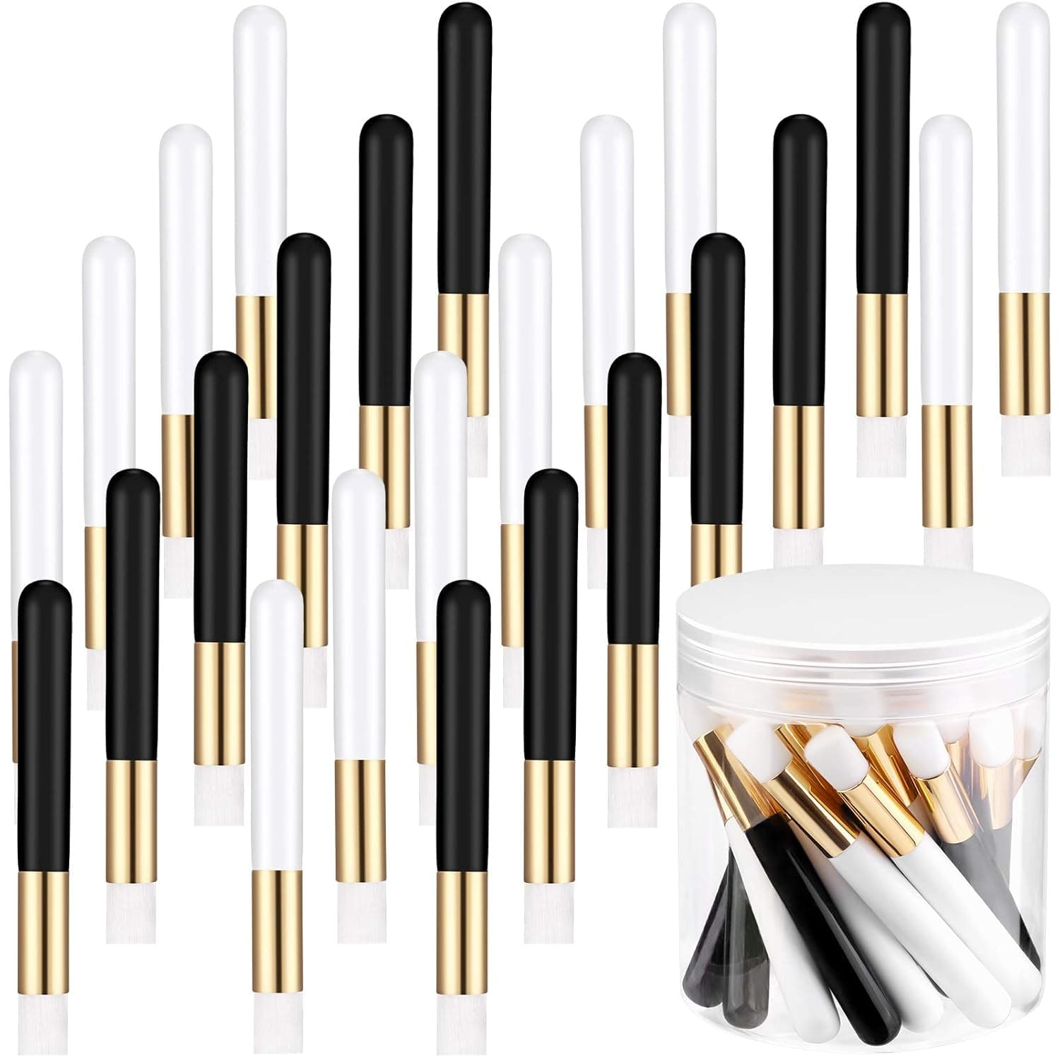 ADXCO 24 Pieces Lash Shampoo Brushes Facial Cleansing Brushes Cosmetic Eyelash Extension Peel off Blackhead Brush Remover Tool Cleansing Brush Nose Pore (Black, White)