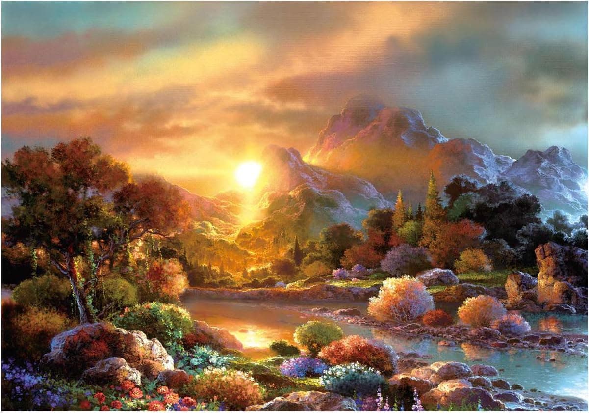 [ Impuzzle ] Dusk | 1000 Piece - Free Logic Games for Couples, Child, Teens, Senior. Brain Puzzles & Fun Family Games. Beautiful Picture & Puzzles