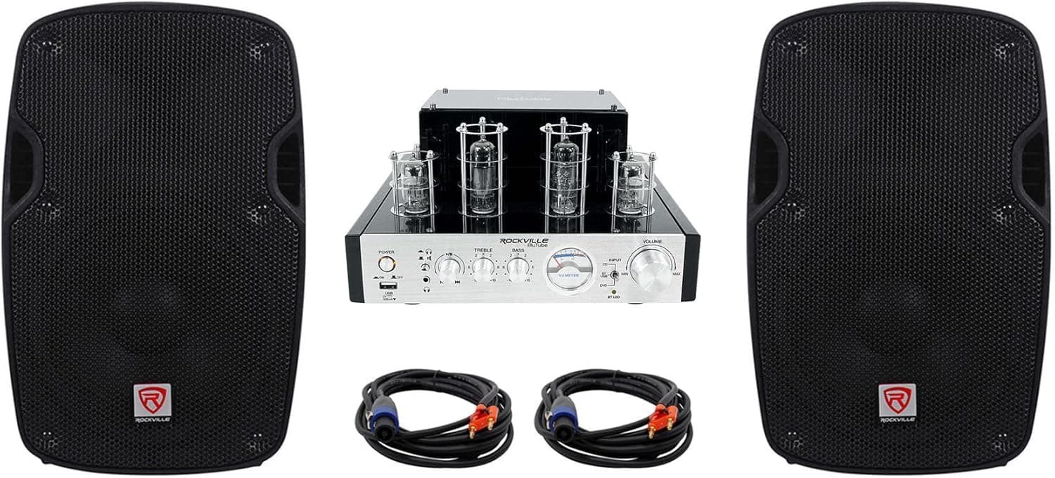 Rockville BluTube Tube Amplifier/Home Theater Bluetooth Receiver+(2) 8" Speakers