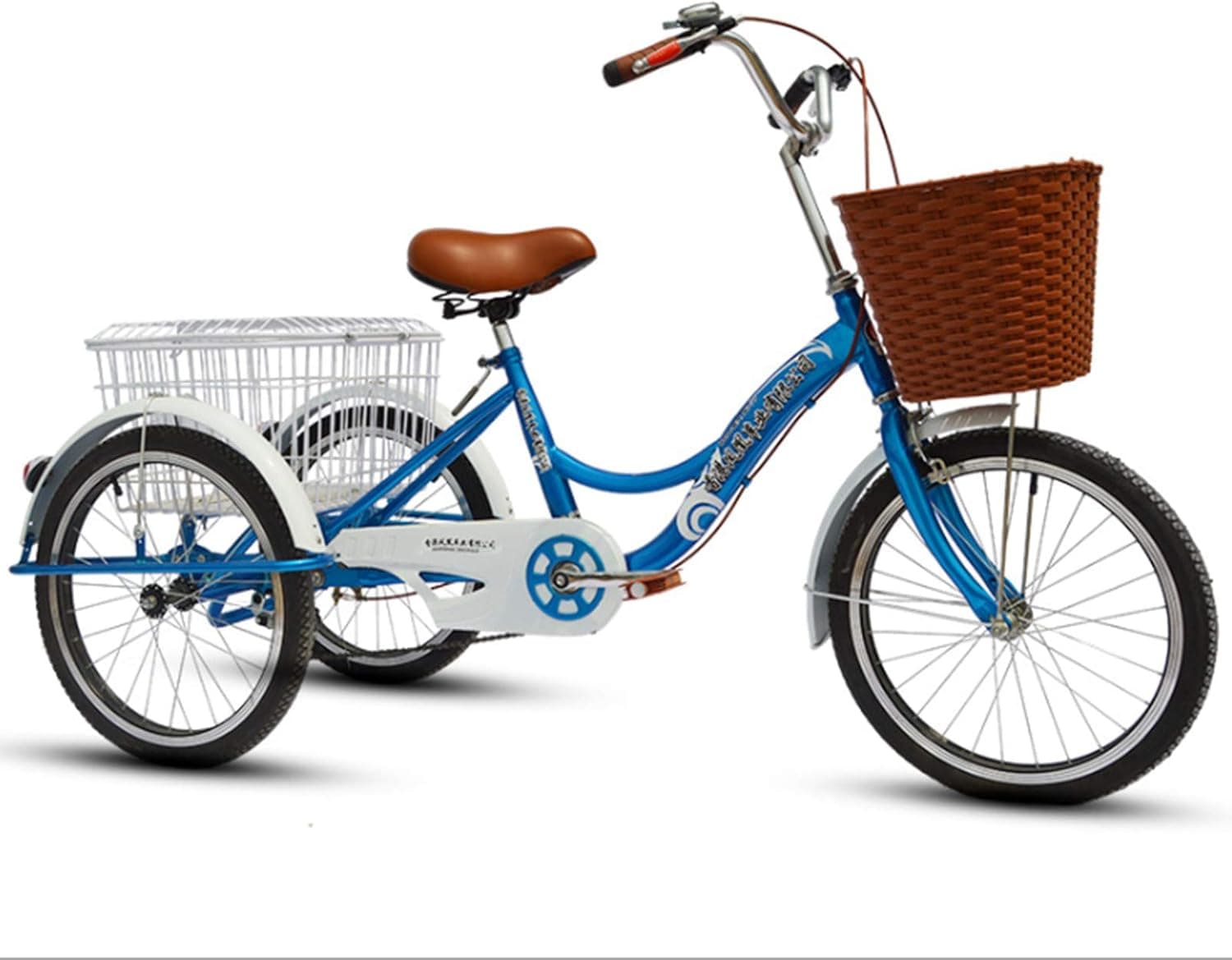 YAPENG Adult Tricycles 3 Wheel Single Speed Trikes, 20 Inch Adult Trikes 3 Wheeled Bike with Basket for Shopping, Picnics