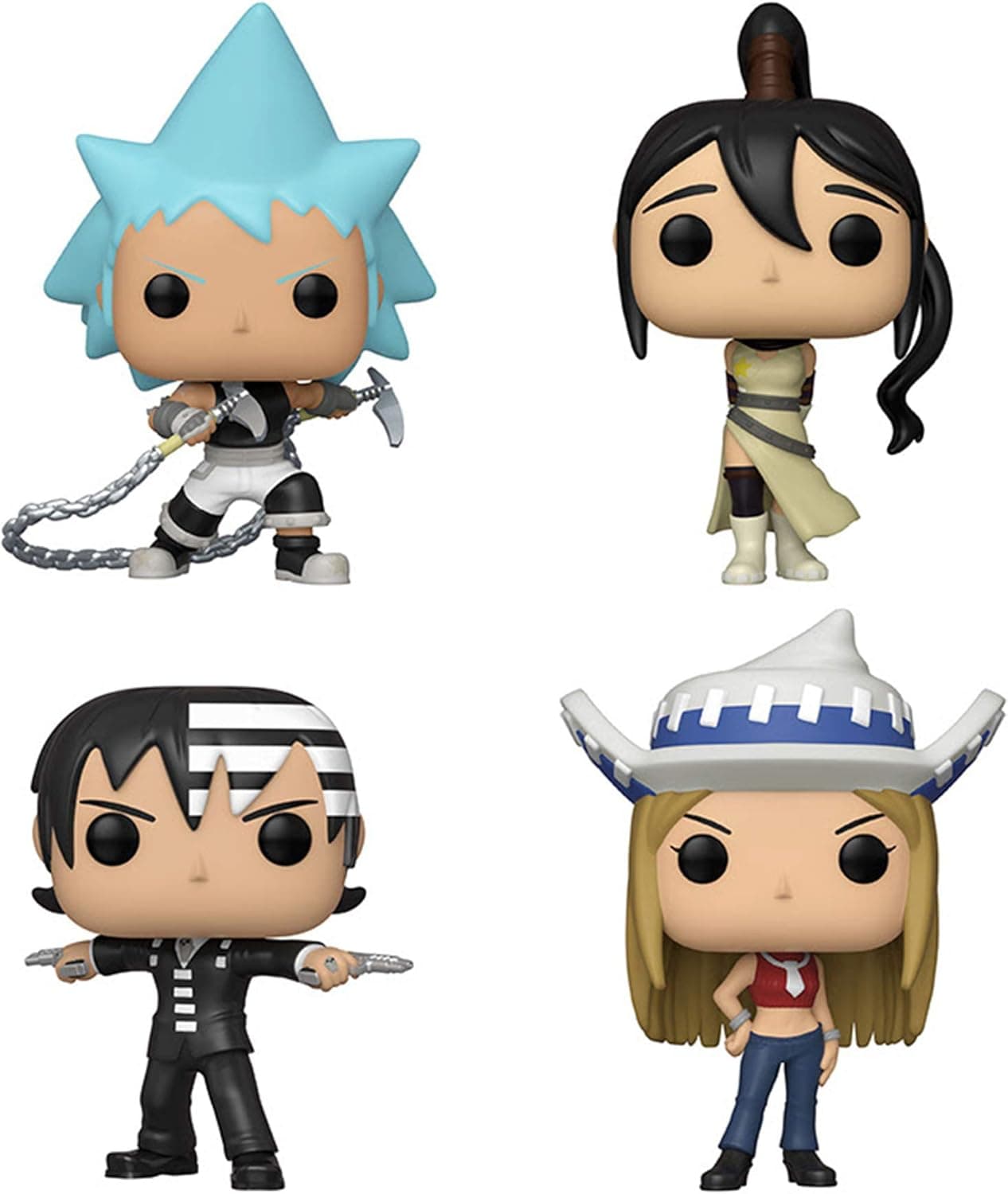 Funko Pop! Bundle of 4: Soul Eater - Black Star, Tsubaki, Death The Kid and Liz