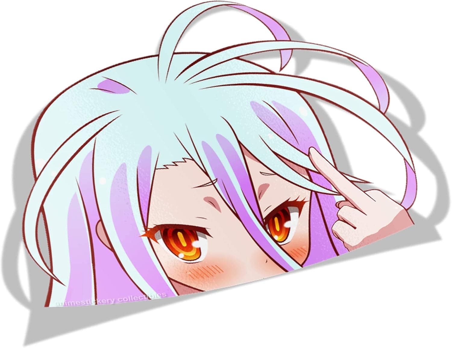 Anime Sticker No Game No Life | Shiro 002 - PEEK Car Stickers Anime Vinyl Stickers Decorative Waifu Sticker Cartoon Decal Colorful (4.8" x 6")