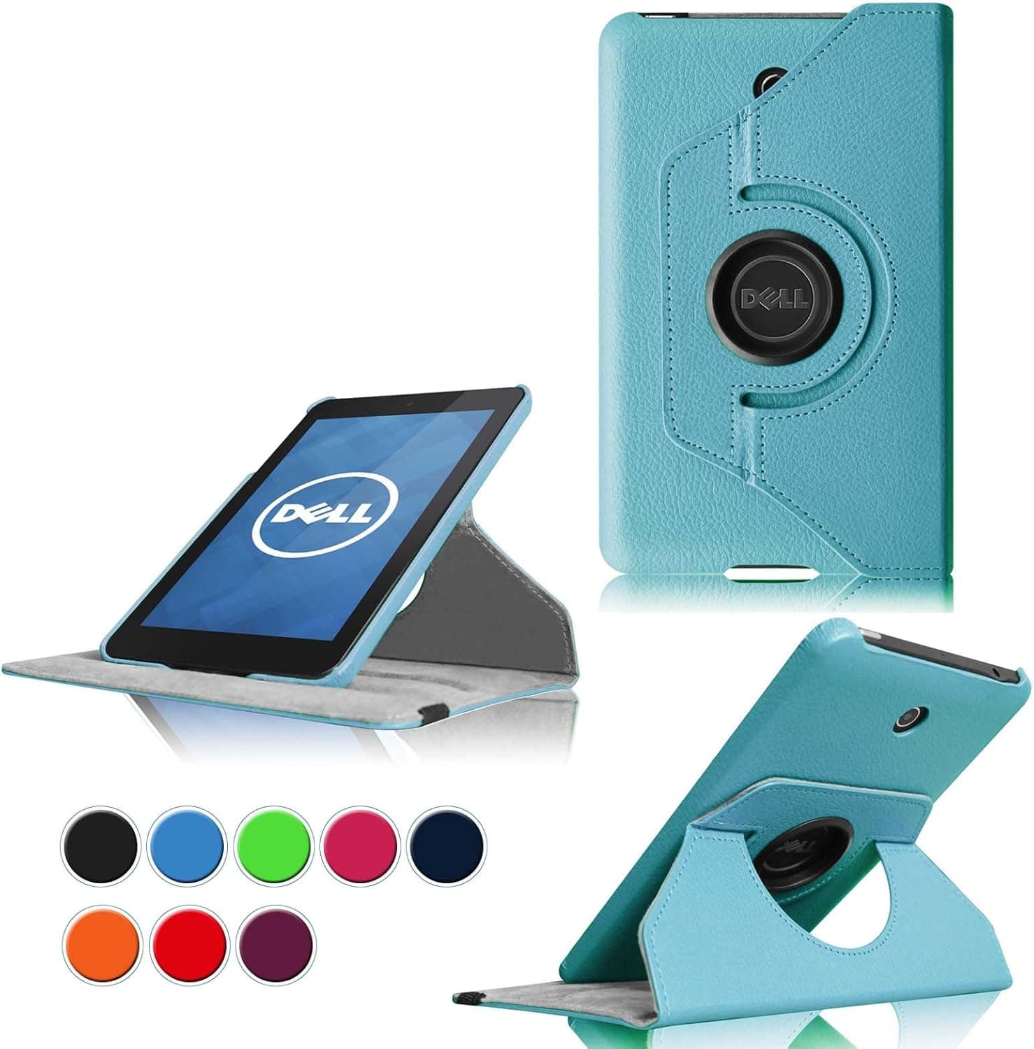 Intellishop Online (BLUE) 360 Rotating Leather Stand Case Cover for Dell Venue 7 / New Dell Venue 7 (2014 Version) 7-Inch Android Tablet