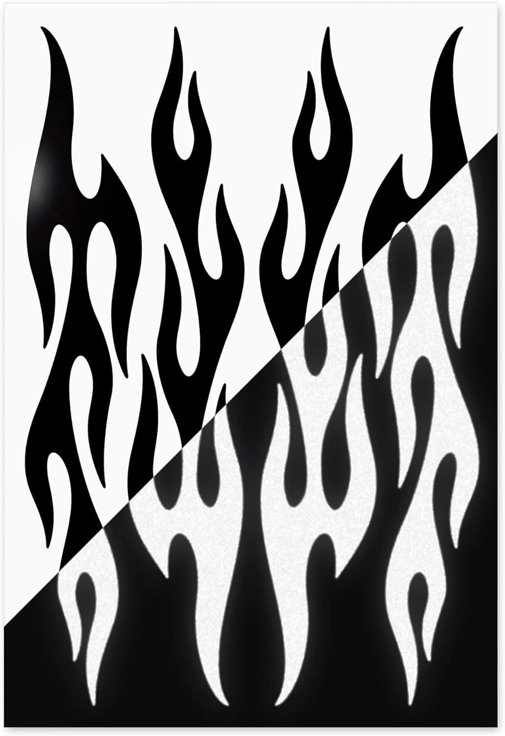 Reflective Decals Flames Set – Retro Fire Safety Sticker Kit – Flame Reflector Stickers - Seward Street Studios (Black)
