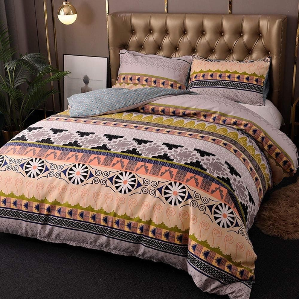 Erosebridal Bohemian Mandala Duvet Cover Full Chic Boho Decor Reversible Comforter Cover 3 Piece Luxury Lightweight Soft Microfiber Quilt Bedding Set with 1 Bohemian Duvet Cover and 2 Pillowcases