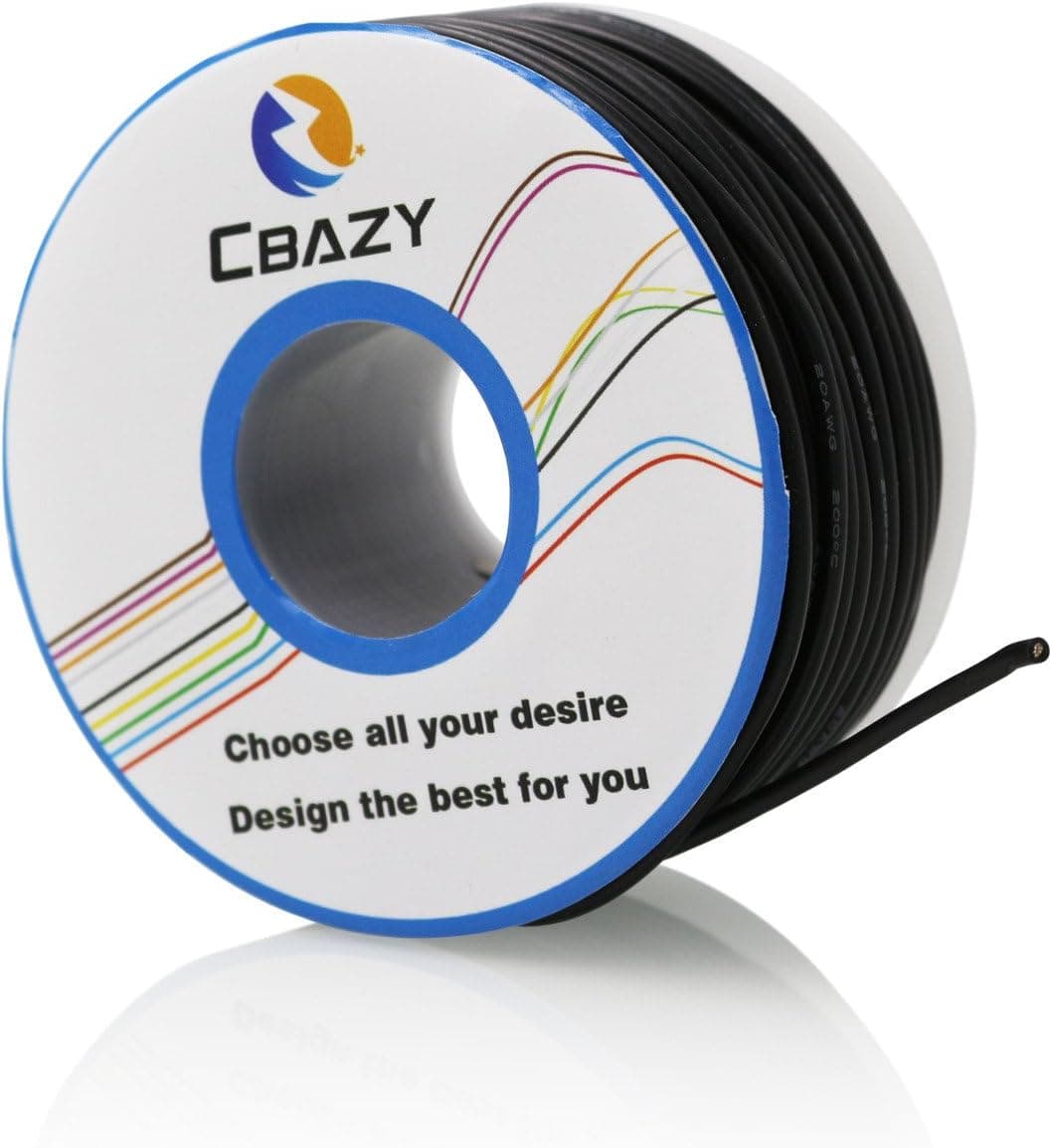 CBAZY Hook up Wire (Stranded Wire) 18 Gauge Flexible Silicone Wire 18AWG 15M (49 Feet) Electrical Wire Black