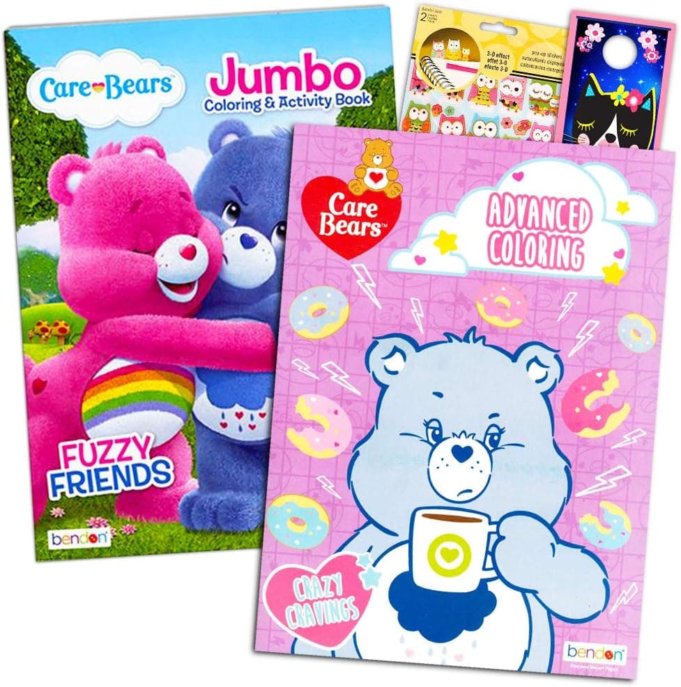 Care Bears Coloring Book Super Set - 2 Jumbo Books and Bonus Stickers (Care Bears Party Supplies)