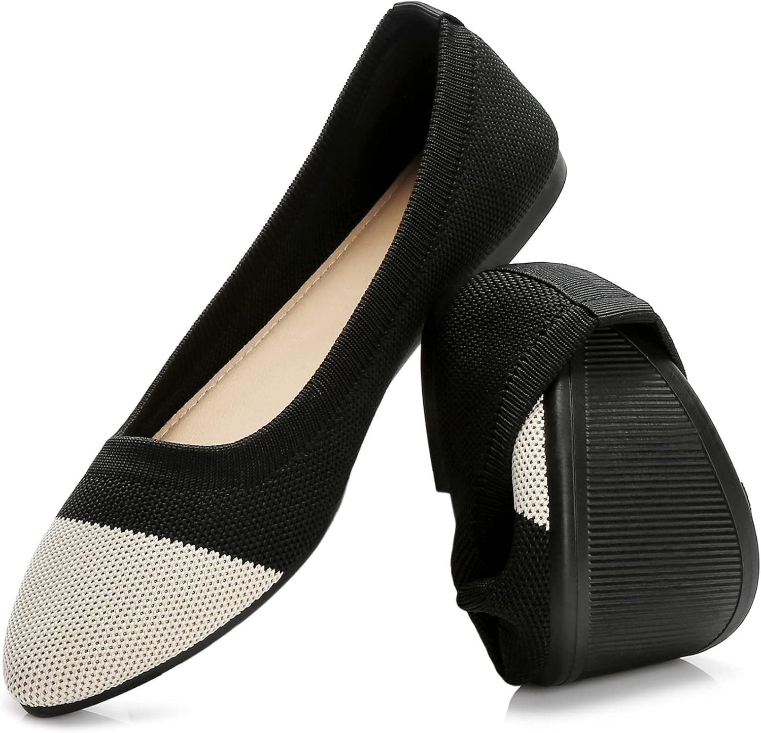 HEAWISH Women’s Ballet Flat Flats Shoes Comfortable Mesh Pointed Toe Slip On Dress Shoes