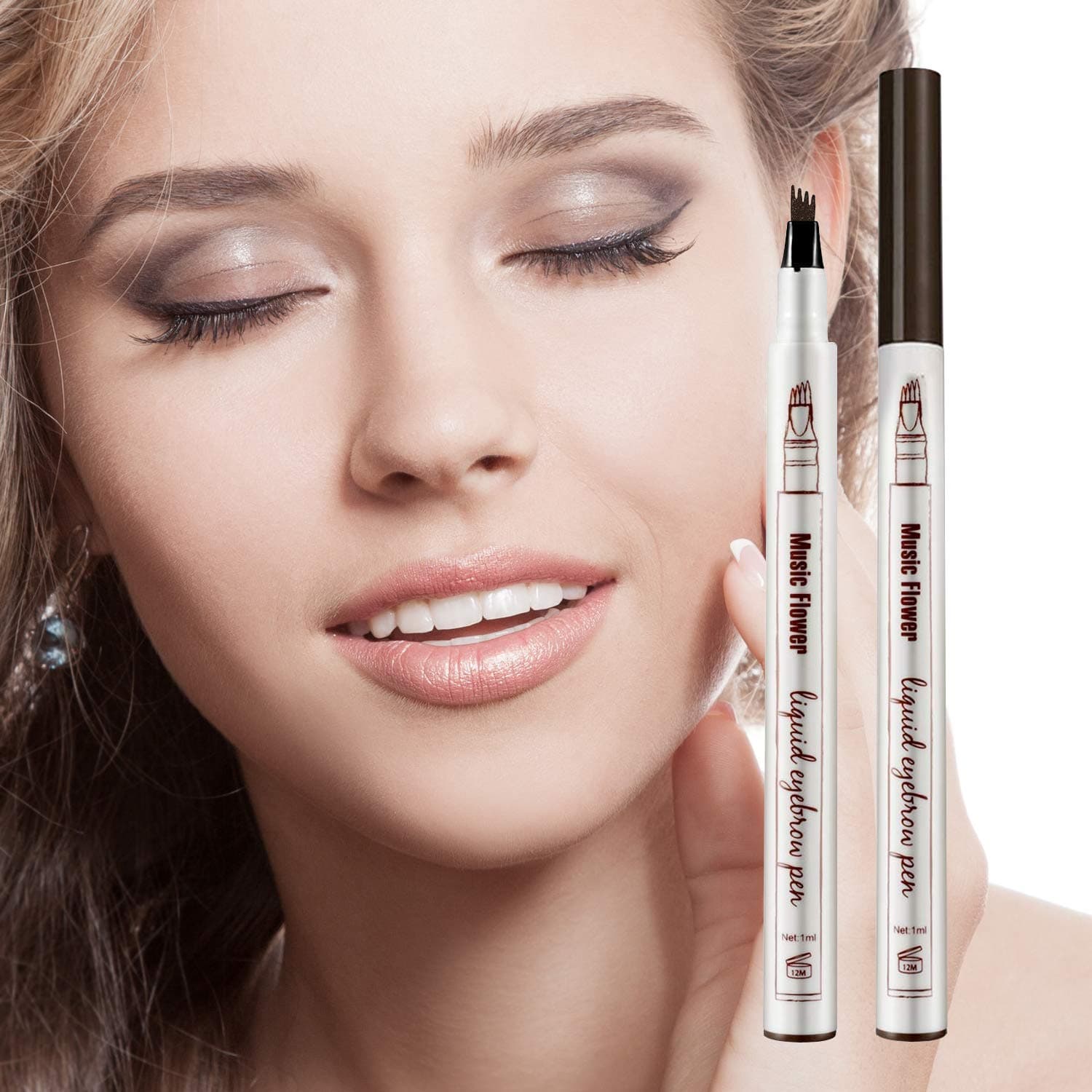 Tetyana naturals Tattoo Eyebrow Pen Waterproof Ink Gel Tint with Four Tips, Long Lasting Smudge-Proof Natural Hair-Like Defined Brows All Day (chestnut)