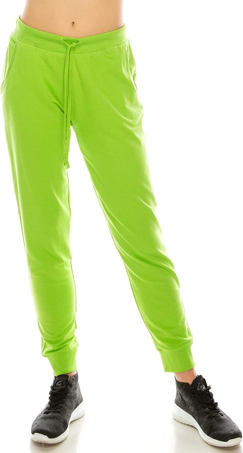 RENESEILLE Women's Casual Joggers Sweatpants – French Terry Elastic Waist Tapered Pants Pockets Workout Running Active