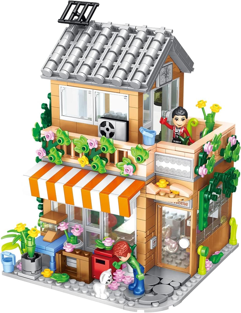 Siomeoar Building Blocks Flowers House Friends City Sets with Lighting Design Unique Gift for Adults and Boys Girls Age8-14 Birthday Children's Day Christmas New Year(730 pcs)
