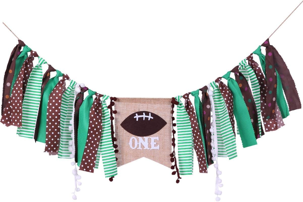 WAOUH HighChair Banner for 1st Birthday - First Birthday Decorations for Photo Booth Props, Birthday Souvenir and Gifts for Kids, Best Party Supplies (Football Party Supplies)