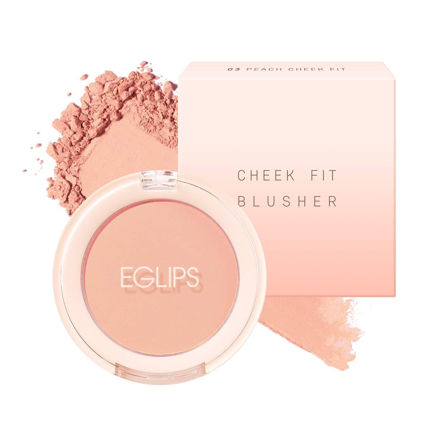 EGLIPS Cheek Fit Blusher_03 Peach Cheek Fit 4g/0.14oz- blush | blush makeup | natural makeup | korean makeup | makeup blush | korean blush | matte blush | powder blush | natural blush | blusher