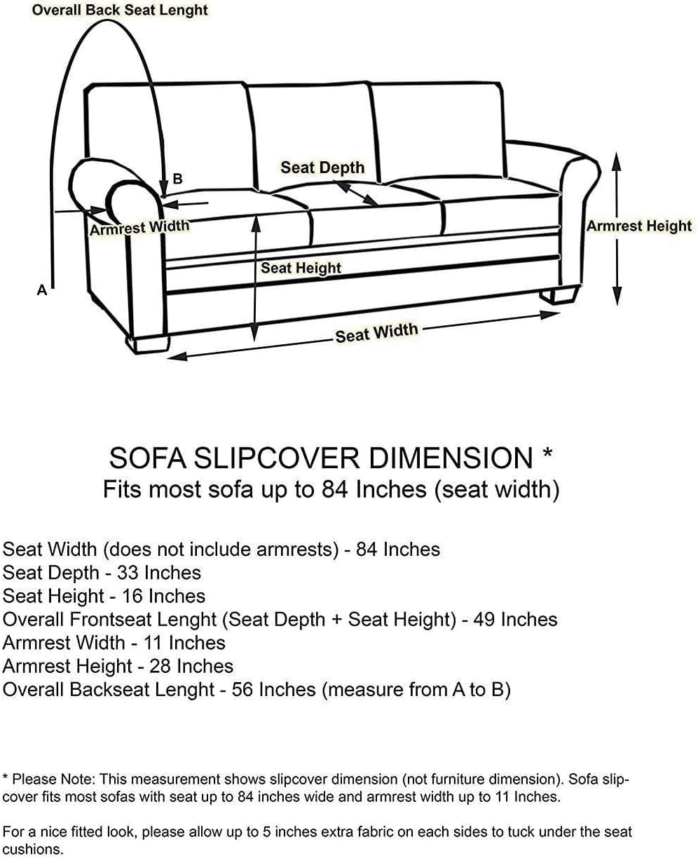 Linen Store Microsuede Furniture Slipcover, Couch Protector Machine Washable Sofa Cover Perfect for Kids, Dogs, Pets (Taupe, Sofa)