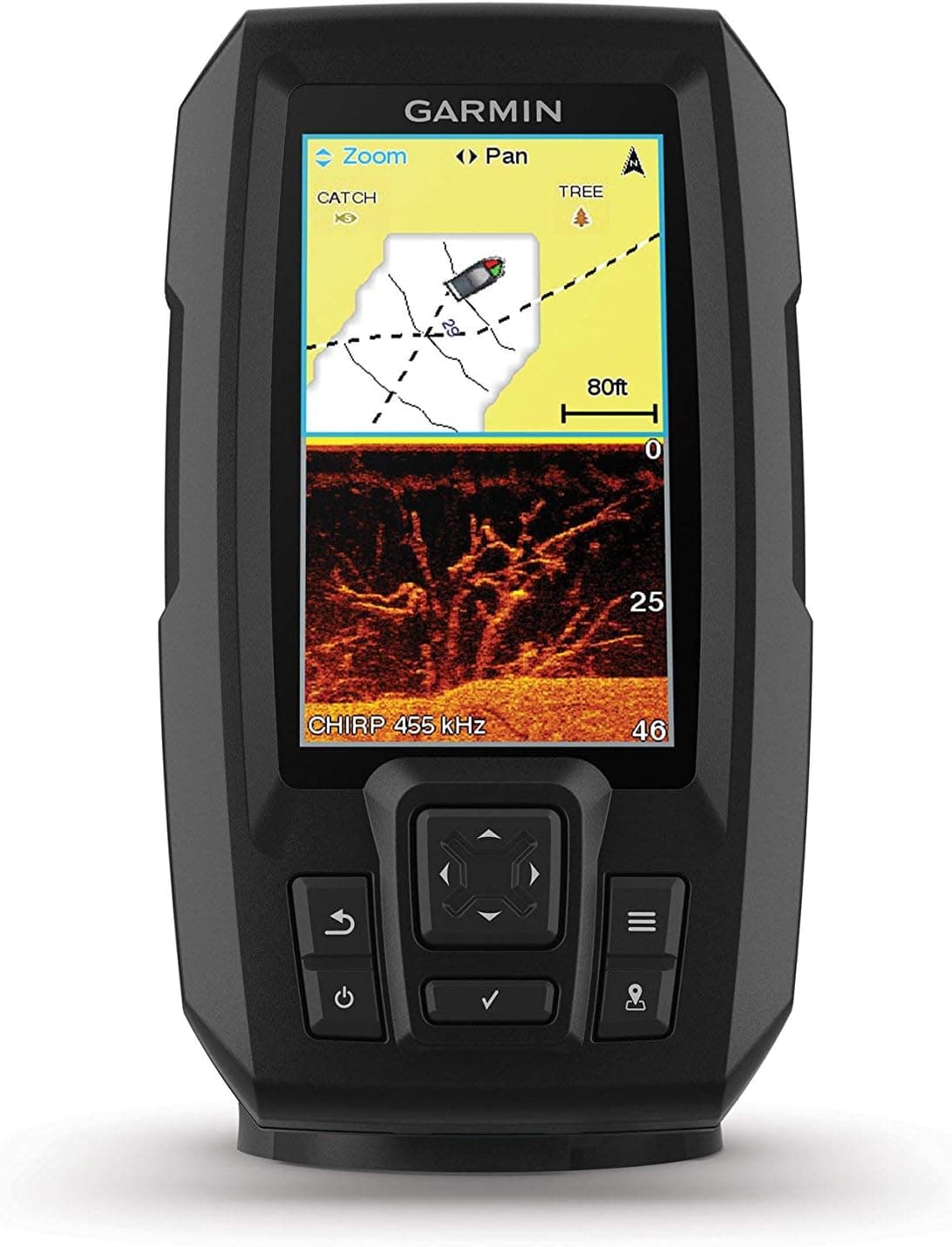 Garmin Striker 4cv with Transducer, 4" GPS Fishfinder with CHIRP Traditional and ClearVu Scanning Sonar Transducer and Built In Quickdraw Contours Mapping Software (Renewed)