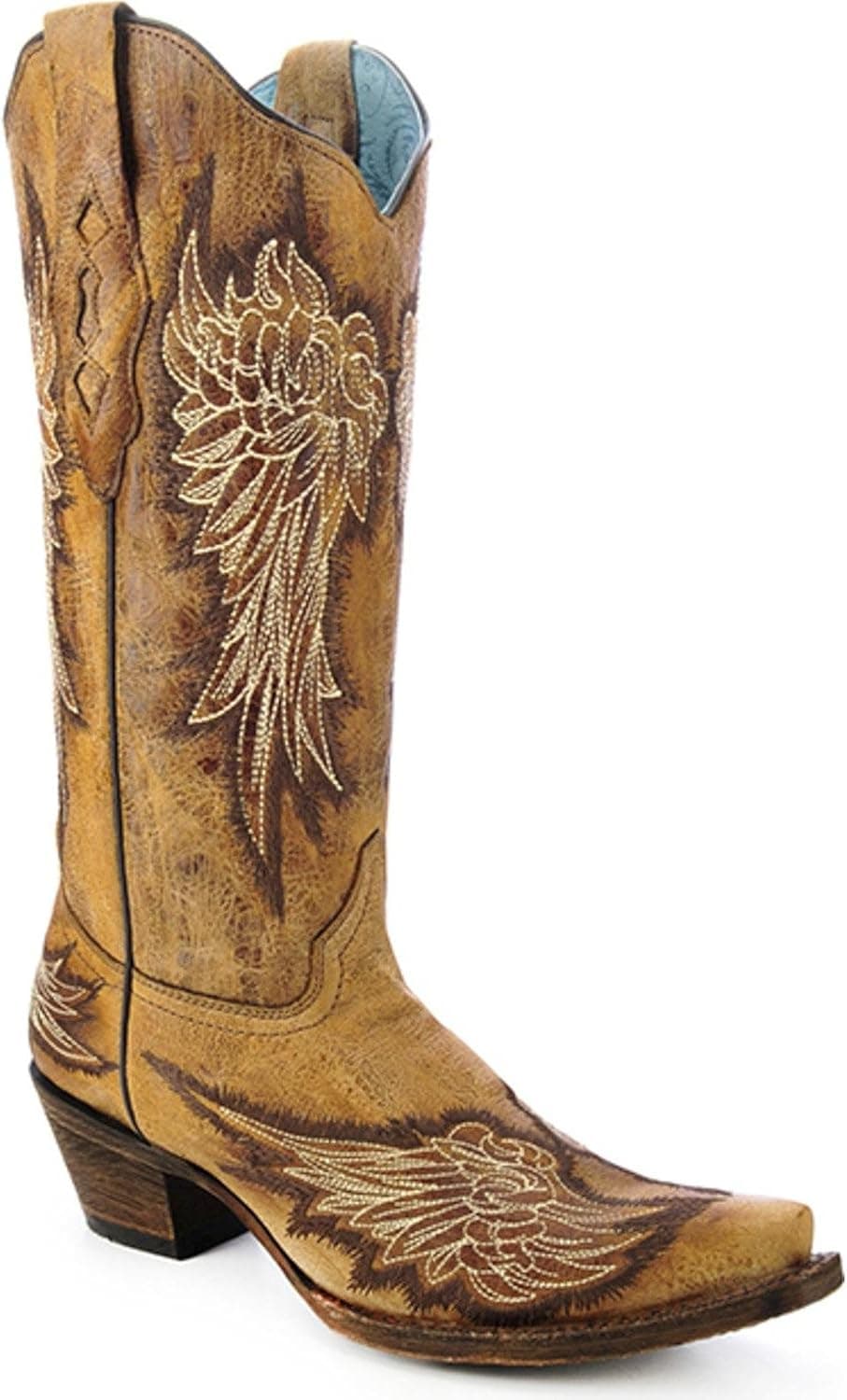 CORRAL Women's Wing Cowgirl Boot Snip Toe Antique Saddle 10 M US