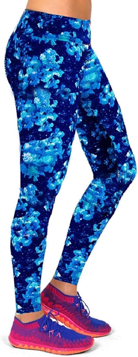 Lookatool Women's High Waist Fitness Yoga Sport Pants (S, Blue)