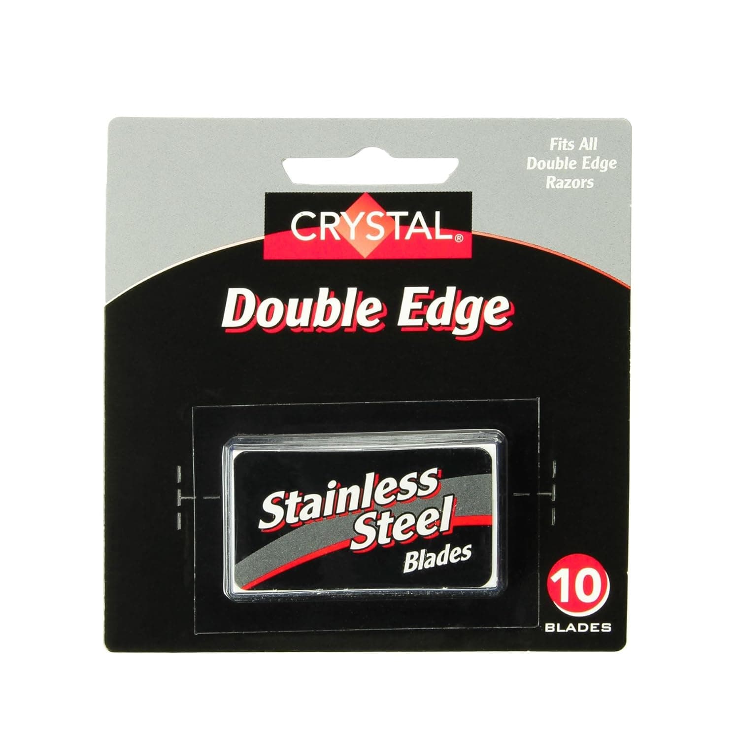 Crystal Double Edge Stainless Steel Razor Blades - 10 Pack