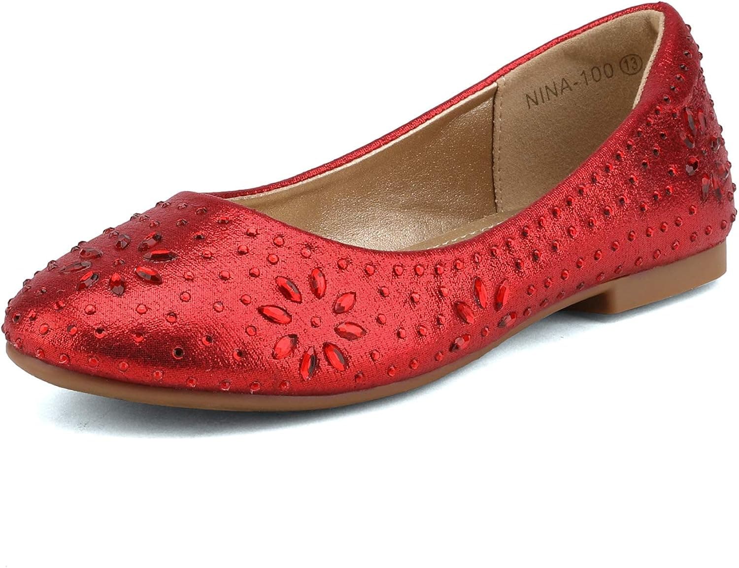 DREAM PAIRS Nina-100 Girls Dress Shoes Classic Ballet Flats