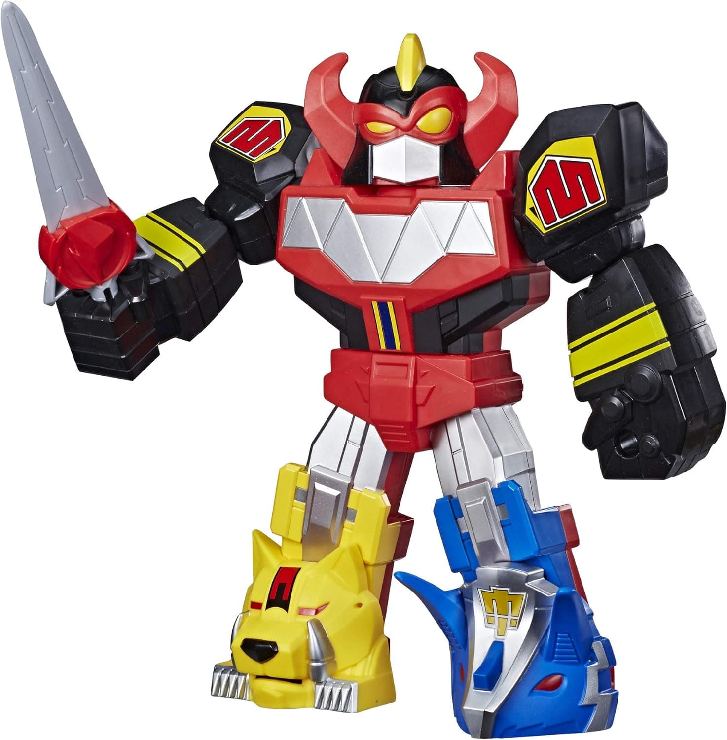 Power Rangers Playskool Heroes Mega Mighties Megazord Action Figure, 12-Inch Mighty Morphin Toy for Kids Ages 3 and Up