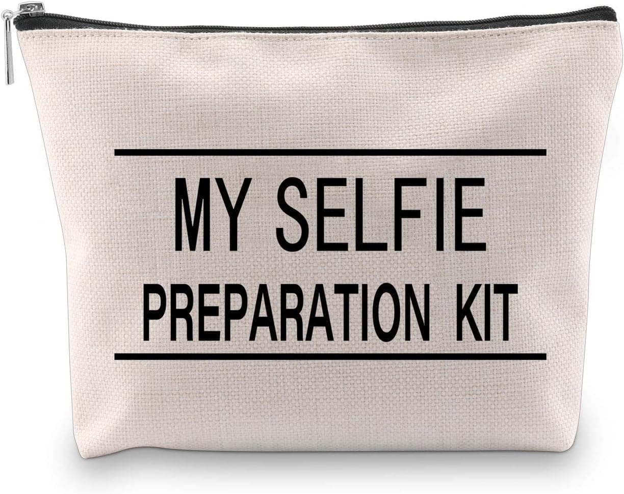My Selfie Preparation Kit Makeup Bag Funny Cosmetic Bag Novelty Gifts for Makeup Lovers (Makeup Bag)