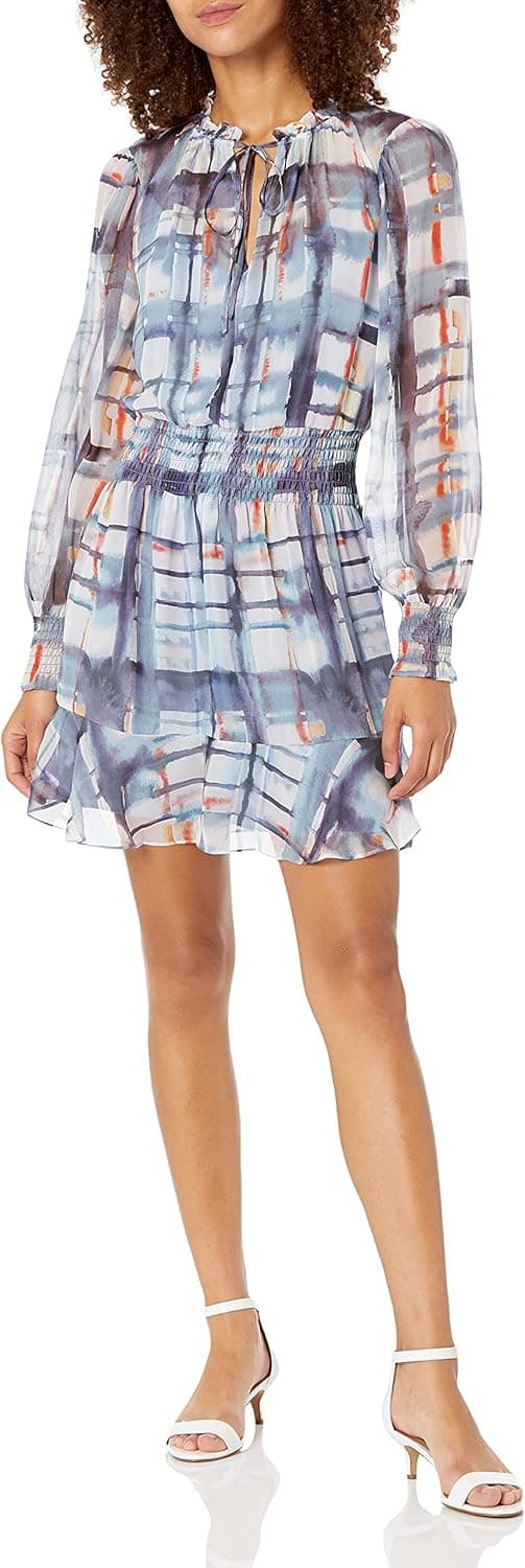 Parker Women's Paisley Long Sleeve Smocked Short Dress