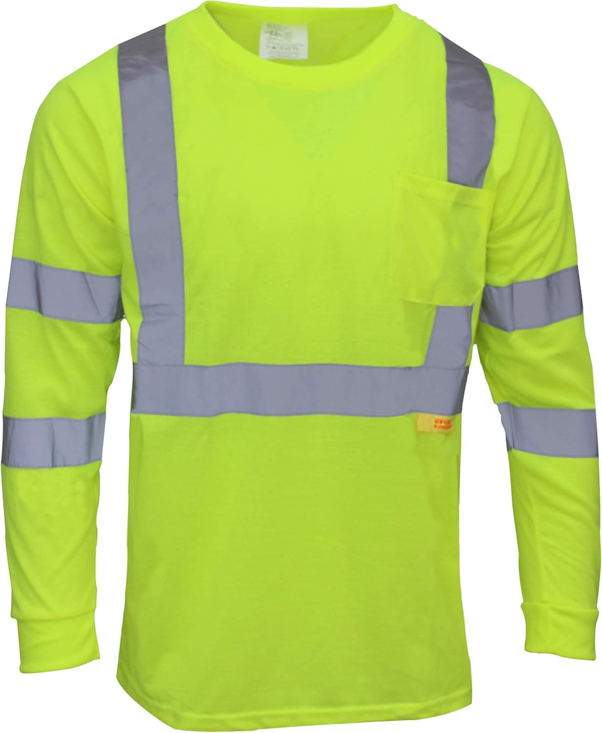 Troy TS-9092 High Visibility Class 3 Workwear Long Sleeve with Reflective Tapes ANSI Safety Shirt (Lime, 4XL)