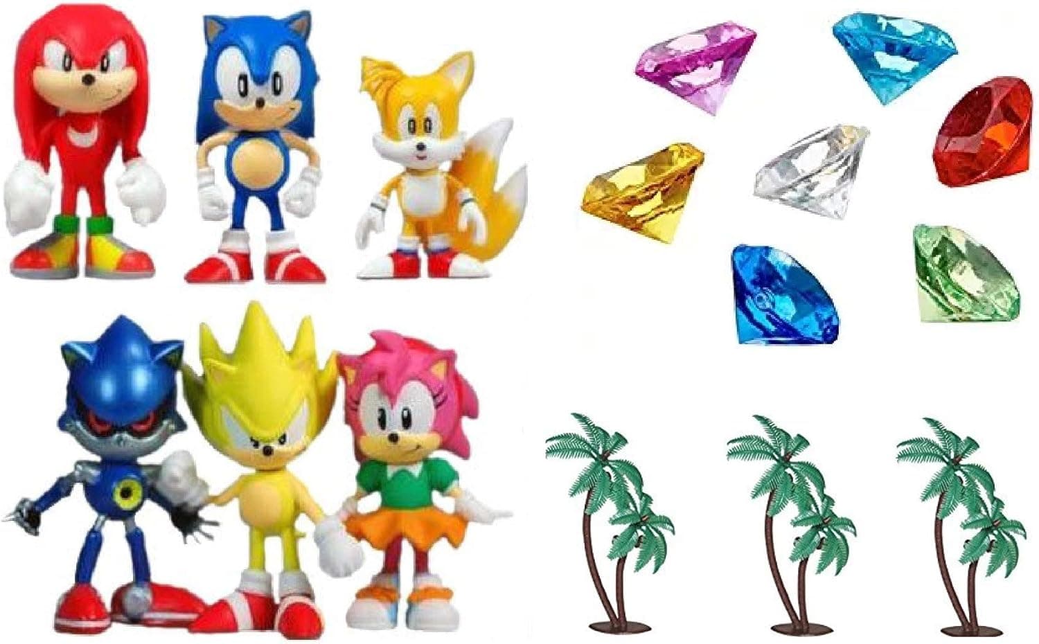 Sonic Friends Deluxe Figure Play Set Featuring Sonic Character Figures Decorative Themed Accessories - Play Set Includes All Items Shown