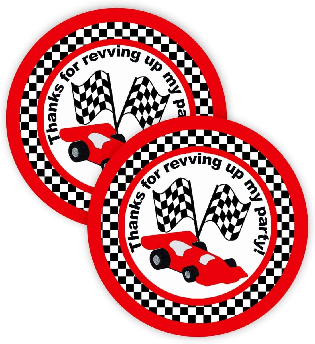 Race Car Party Favor Stickers - 40 Favor Bag Stickers - Race Car Thank You Tag - Race Car Party Supplies - Indy Party Decorations - Stickers B