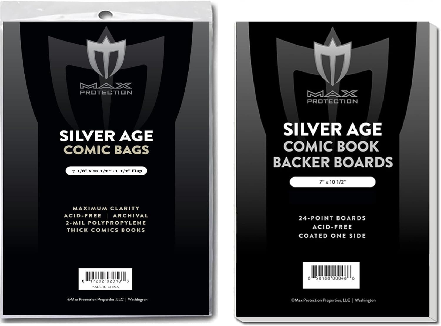 (500) Silver Size Ultra Clear Comic Book Bags and Boards - by Max Pro (Qty= 500 Bags and 500 Boards)