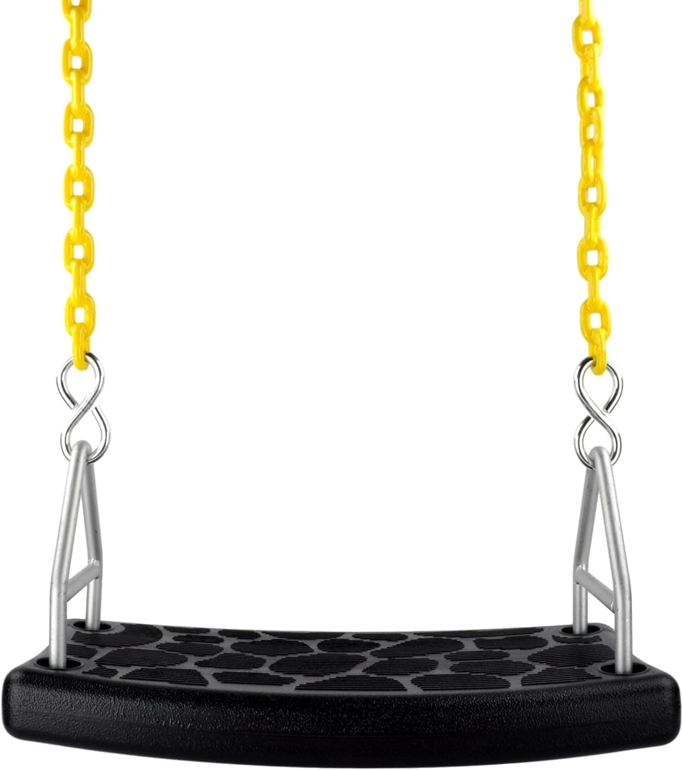 Swing Set Stuff Inc. Flat Seat with 5Coated Chain & SSS Logo Sticker Flat Seat Coated Chain, Black/Yellow