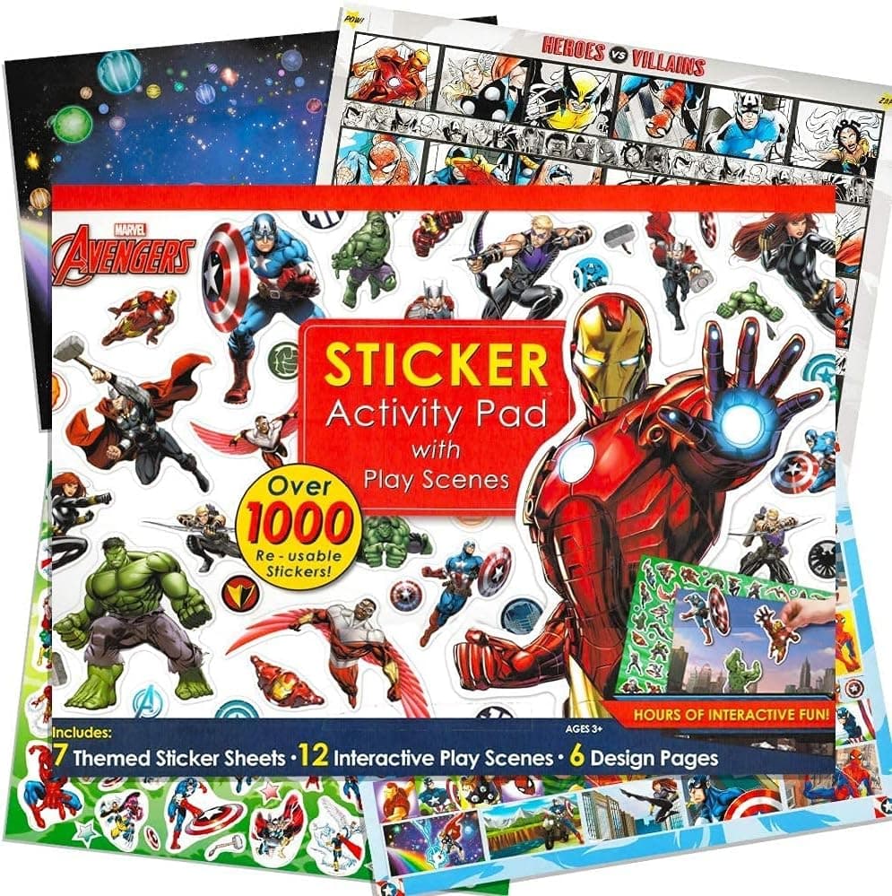 Marvel Super Heroes Stickers Activity Book ~ Over 1000 Super Hero Stickers ~ Captain America, Iron Man, Hulk, Thor, Wolverine, Spiderman, Black Widow, and More!