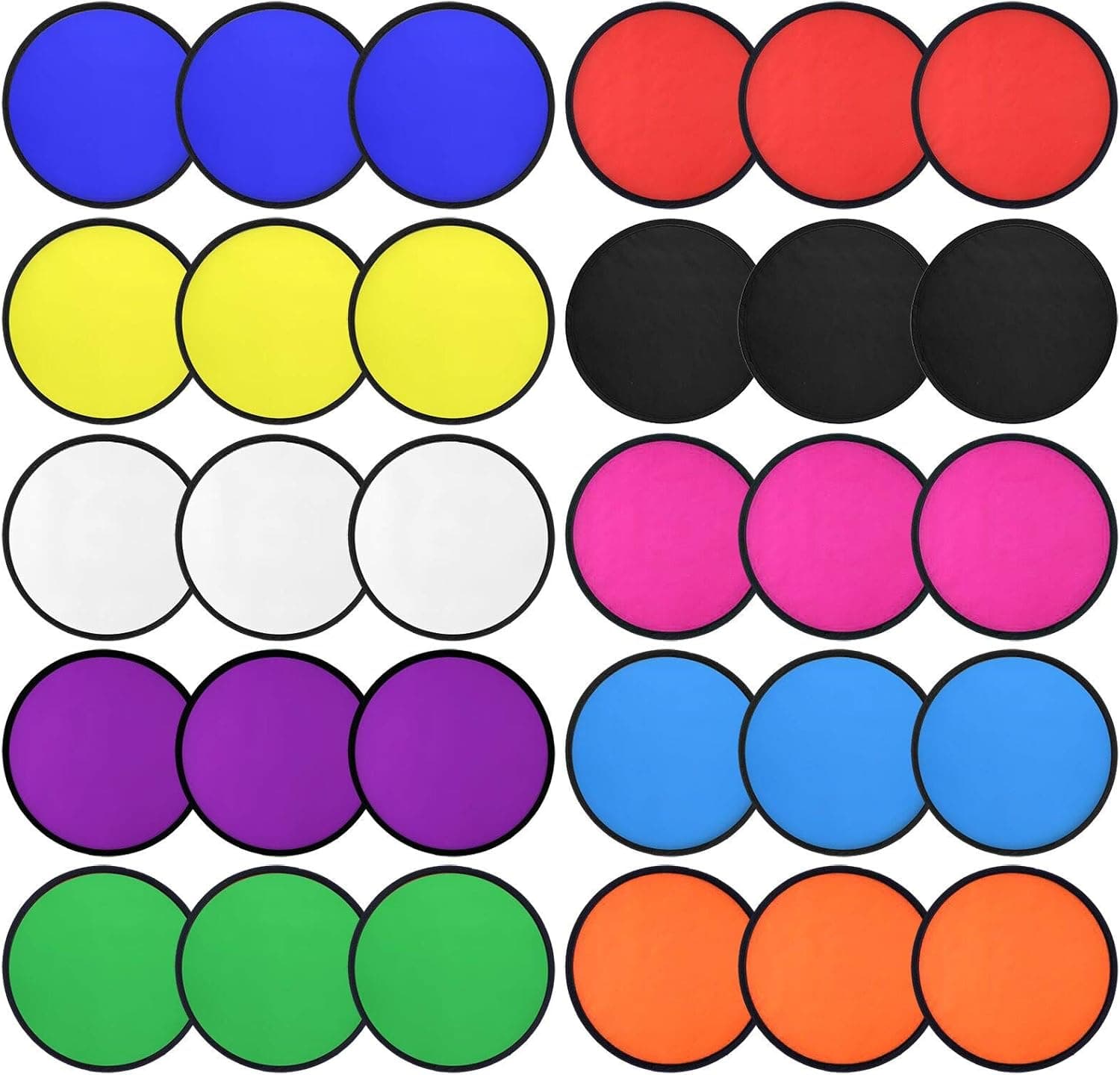 Coopay 30 Pieces Foldable Flying Disc/Fan with Bag Folding Pocket Toy Set for Kids Fun Birthday Party Favors Summer Outdoor Activity Game, 10 Colors (Color 3)