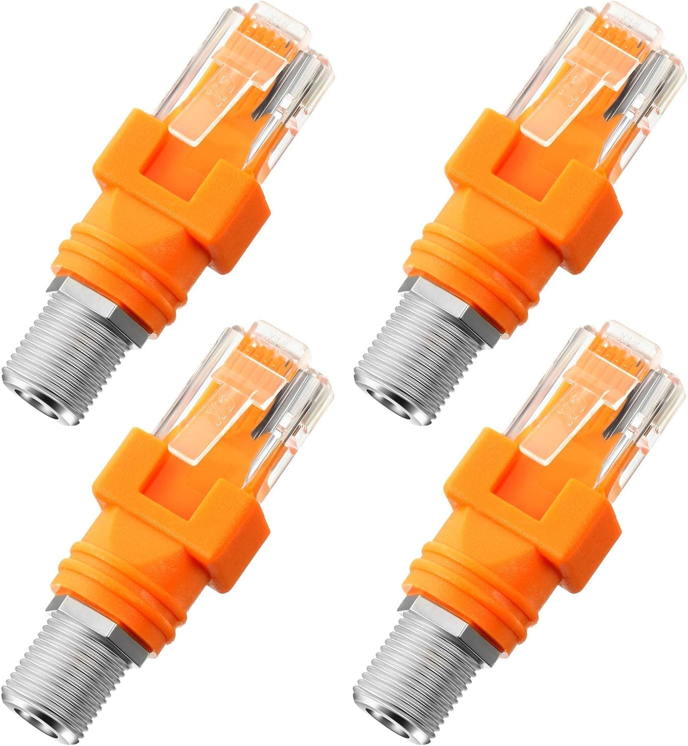 Weewooday 4 Pieces RF to RJ45 Converter Adapter F Female to RJ45 Male Coaxial Barrel Coupler Adapter Connector Coax Straight Connector ()
