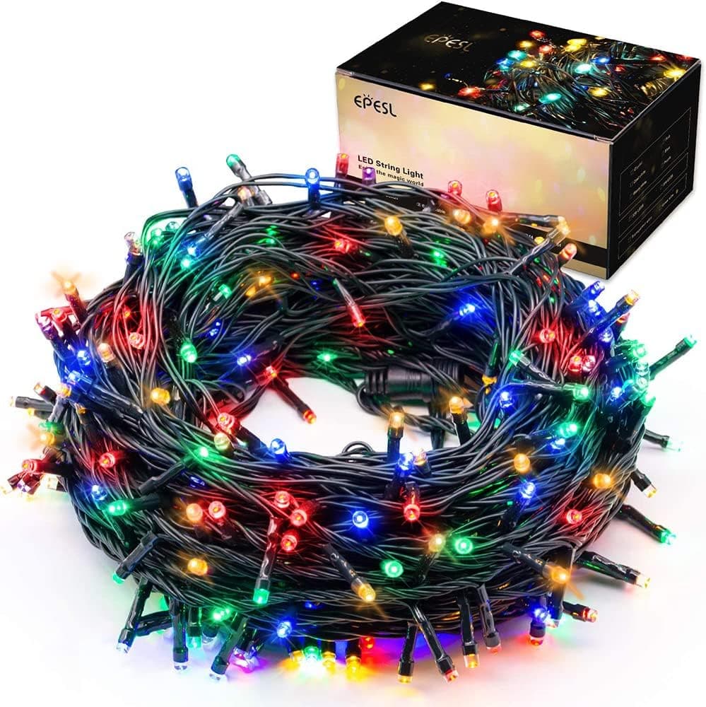 Christmas Decorations Outdoor String Lights - 14m/46ft 110 LED 8 Modes Function End-to-End Extendable Plug in Waterproof Fairy Light for Thanksgiving Day/Halloween/Wedding/Patio/Home/Indoor - Colorful