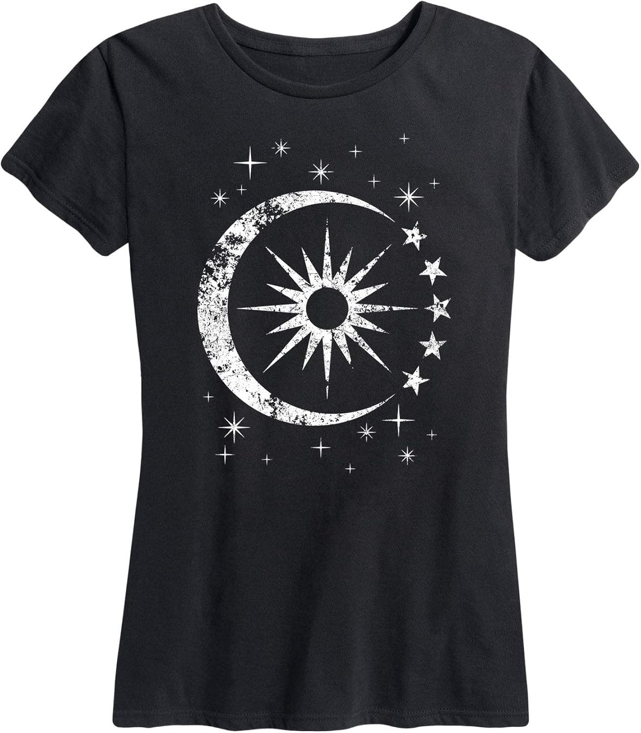 Instant Message - Celestial Sun Moon Scene - Women's Short Sleeve Graphic T-Shirt